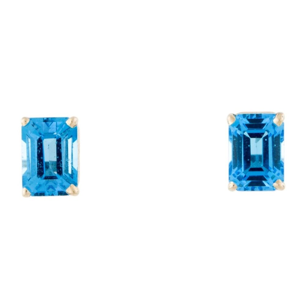14K WHITE GOLD TOPAZ STUD EARRINGS